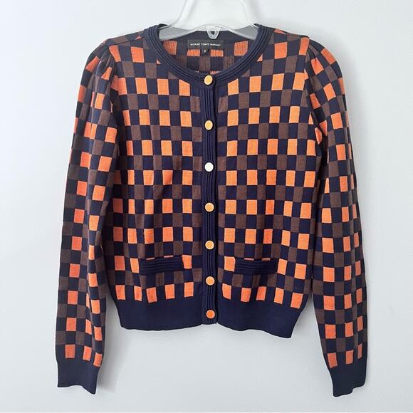 Morine Compte Marant checkered wool blend cardigan sweater size Small - Picture 1 of 9